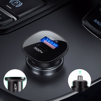 Acefast automašīnas lādētājs 38W USB Type C / USB, PPS, Power Delivery, Quick Charge 3.0, AFC, FCP melns (B1 melns)