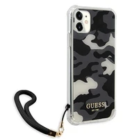 Guess GUHCN61KSARBK iPhone 11 6.1" / Xr melns/melns cietais apvalks Camo kolekcija
