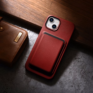 iCarer Apvalks Ādas vāks izgatavots no dabīgas ādas iPhone 14 Plus sarkans (saderīgs ar MagSafe)