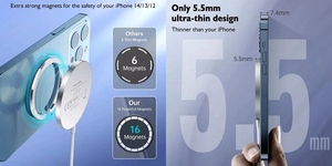 Magnetic Bezvadu lādētājs CHOETECH, 15W, iPhone 14, zils