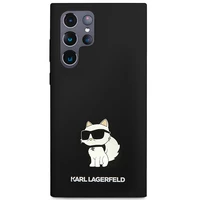 Karl Lagerfeld Silikona Choupette viedtālruņa apvalks Samsung Galaxy S24 Ultra - melns