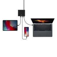 HUB Uniq Surge LITHOS Collective 90W 2xUSB-A QC 3.0 / 2xUSB-C PD 3.0 - melns