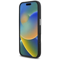 Karl Lagerfeld Saffiano pilnībā pārklāts iegarena metāla logotipa magnētiskais viedtālruņa apvalks iPhone 16 Pro Max - melns