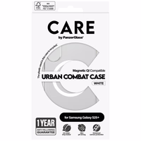 CARE by PanzerGlass Flagship Urban Combat White QI viedtālruņa apvalks Samsung Galaxy S25+ - caurspīdīgs