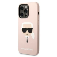 Karl Lagerfeld KLHMP14XSLKHLP iPhone 14 Pro Max 6.7 "cietais apvalks gaiši rozā / gaiši rozā silikona Karl`s Head Magnētiskais