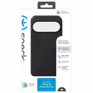 Speck Presidio2 Grip Magnet vāciņš ierīcei Google Pixel 10 / 10 Pro, “Black / Slate Gray” krāsā