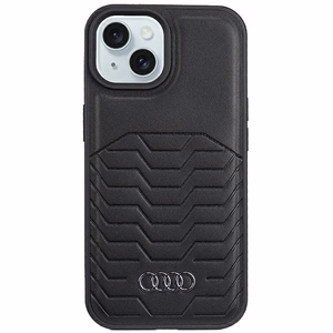Audi Sintētiskās ādas viedtālruņa apvalks ar Magnētisko iPhone 15 Plus/14 Plus - melns