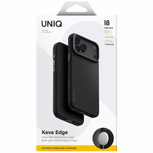 Uniq Keva EDGE Magclick Charging vāciņš iPhone 18 Pro Max / 17 Pro Max – melns
