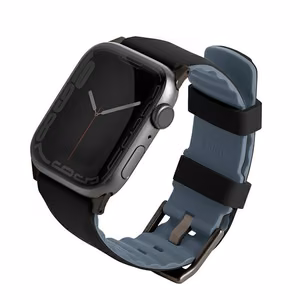 UNIQ ремешок Linus Apple Watch Series 1/2/3/4/5/6/7/8/9/SE/SE2/Ultra/Ultra 2 42/44/45/49mm. Airosoft Silicone черный/midnight black