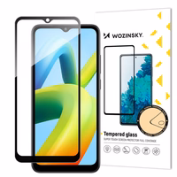 Wozinsky Aizsargstikls ar pilnu līmējumu Xiaomi Redmi A1+ 9H, ar melnu rāmi