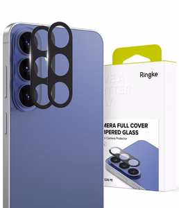 Ringke Camera Full Cover rūdīta stikla kameru aizsargi modelim Samsung Galaxy S26 FE, 2 gab. – melni