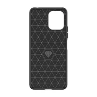 Elastīgs oglekļa raksta viedtālruņa apvalks Xiaomi Redmi 12 Carbon Case - melns