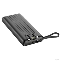 VEGER Portatīvais lādētājs 20000 mAh ar iebūvētu kabeli Micro USB / Type C / Lightning C20 (W2047 / W2059) melns