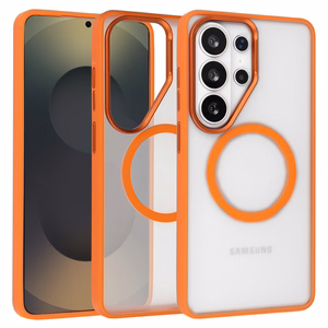 Liavec Soft Maciņš Metal Frame for Samsung Galaxy S26 Ultra oranžs