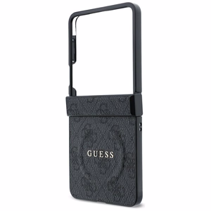 Melns Guess 4G Classic MagSafe vāciņš Samsung Galaxy Z Flip8 tālrunim