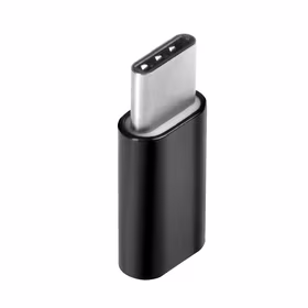 Adapteris Micro USB (sieviešu) uz Type-C (vīriešu) melns