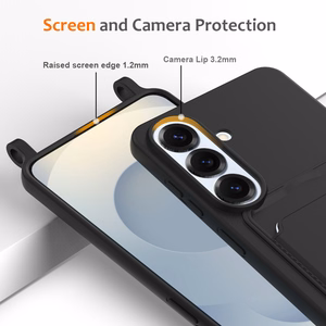 Hurtel TPU maciņš ar karšu turētāju un pleca siksnu modelim Samsung Galaxy S26 – melns