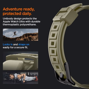 Spigen Rugged Armor Pro - Siksniņa ar korpusu Apple Watch Ultra 49 mm (Vintage Khaki)