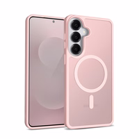 Crong Hybrid Matte Magnetic - MagSafe maciņš Samsung Galaxy S25 (rozā)