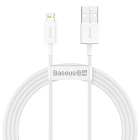 Baseus Superior USB - Lightning kabelis 2.4A 1.5 m balts (CALYS-B02)