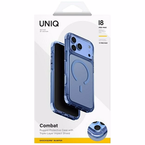 Uniq Combat Magclick Charging vāciņš iPhone 18 Pro Max / 17 Pro Max – zils