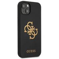 Guess Silikona 4G Logotipa Apvalks iPhone 13 - Melns
