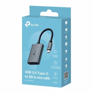 TP-Link UA430C karšu lasītājs USB 3.2 Gen 1 (3.1 Gen 1) Type-C pelēks