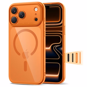 Tech-Protect Magpeak Magsafe CC futrālis iPhone 17 Pro - caurspīdīgi oranžs