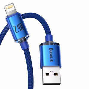 Baseus kabelis Crystal Shine USB - Lightning 1,2 m 2,4A zils