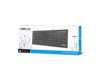 Natec Multimedia Keyboard BARRACUDA slim USB, US layout, melns
