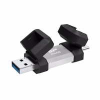Silicon Power SP256GBUC3C51V1S USB flash drive 256 GB USB Type-A / USB Type-C 3.2 Gen 1 (3.1 Gen 1) melns, sudraba
