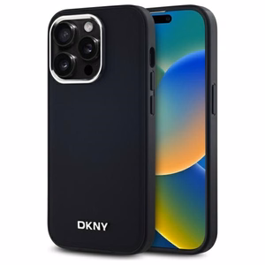 DKNY Vienkāršs logotips Magnētiskais viedtālruņa apvalks iPhone 14 Pro - melns