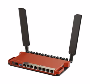 MikroTik L009UIGS-2HAXD-IN Wireless Router, Wi-Fi 6, IEEE 802.11ax, USB 3.0, 8x10/100/1000M, 1xSFP, 2 Antennas