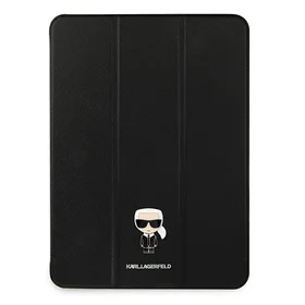 Karl Lagerfeld Saffiano Ikonic Karl apvalks iPad 12.9" Pro 2021 - Melns