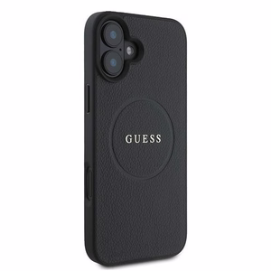 Viedtālruņa apvalks Guess Grūdēts zelta gredzens MagSafe iPhone 16 Plus - melns