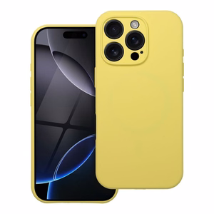 Case for iPhone 15 PRO MAX Silicone 2mm (camera protection) compatible with MagSafe yellow