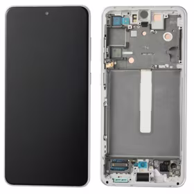 LCD screen Samsung G990 S21 FE 5G ar touch screen un frame Balts original (service pack)