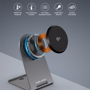 Blavec indukcijas lādētājs BQI-01 Qi2 15W magnētisks Magsafe + Raptor kabelis type C uz type C (BQI01-QI2MS) sudraba