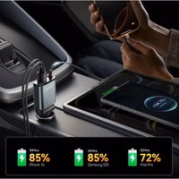 Automašīnas lādētājs Joyroom "JR-CCL07" melns 30W (1xPD / 1xQC3.0) + "Lightning" kabelis