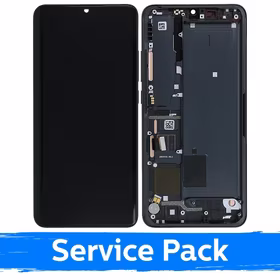 LCD displejs saderīgs ar Xiaomi Mi Note 10 (Note 10 Pro / Note 10 Lite) ar rāmi / Midnight Black / (Service Pack)