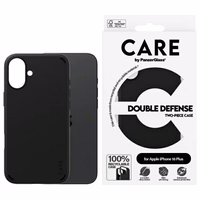 CARE by PanzerGlass dubultās aizsardzības viedtālruņa apvalks iPhone 16 Plus - melns