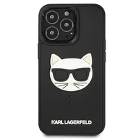 Karl Lagerfeld 3D gumijas Choupette apvalks viedtālrunim iPhone 13 Pro / iPhone 13 - melns