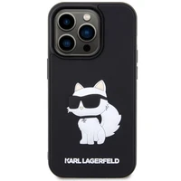 Karl Lagerfeld KLHCP14X3DRKHNK iPhone 14 Pro Max 6.7" melns/melns cietais viedtālruņa apvalks Rubber Choupette 3D