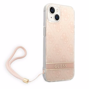 Guess GUOHCP14MH4STP iPhone 14 Plus 6.7 "pink / pink hardcase 4G Print Strap