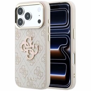 Guess 4G & Big Resin Logo maciņš modelim iPhone 17 Pro / 18 Pro – krāsa: rozā