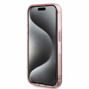 Karl Lagerfeld IML Choupette galvas un monogrammas apvalks iPhone 15 Pro - rozā