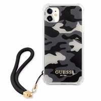 Guess GUHCN61KSARBK iPhone 11 6.1" / Xr melns/melns cietais apvalks Camo kolekcija