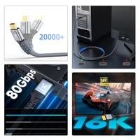 Wozinsky WPS-16AYL3S DisplayPort 2.1 kabelis VESA sertificēts 80 Gb/s 16K@60Hz 8K@120Hz 4K@240Hz HDR HDCP DSC 3m - melns