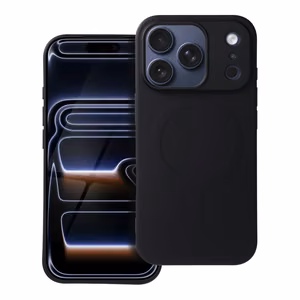 Чехол для iPhone 17 Pro силиконовый Mag Cover совместимый с MagSafe (большое отверстие) чёрный