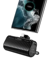 VEGER portatīvais lādētājs 5000 mAh ar iebūvētu savienotāju Type C PlugOn PD QC3.0 3A 20W W0558 melna